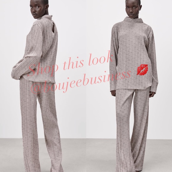 ZARA 2pcs Pleated Jacquard Top + Pants Coord Set BNWT - Picture 6 of 7